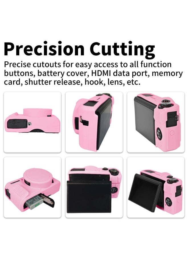 Silicone Gel Camera Case for Canon PowerShot G7x Mark II Protective Rubber Soft Camera Cover Bag (Pink)  - Image 4