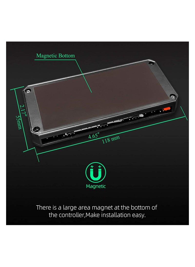 Captaintech Pwm Fan Temperature Controller, Remote Control Computer RGB Light Adapter, 5V Fan ARGB Hub with Magnet, Black - Image 5