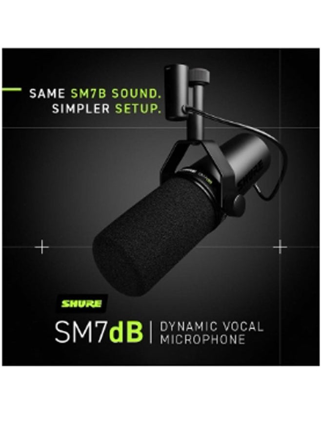 Shure - Vocal Microphone With Built-In Preamp SM7dB Black - Image 1