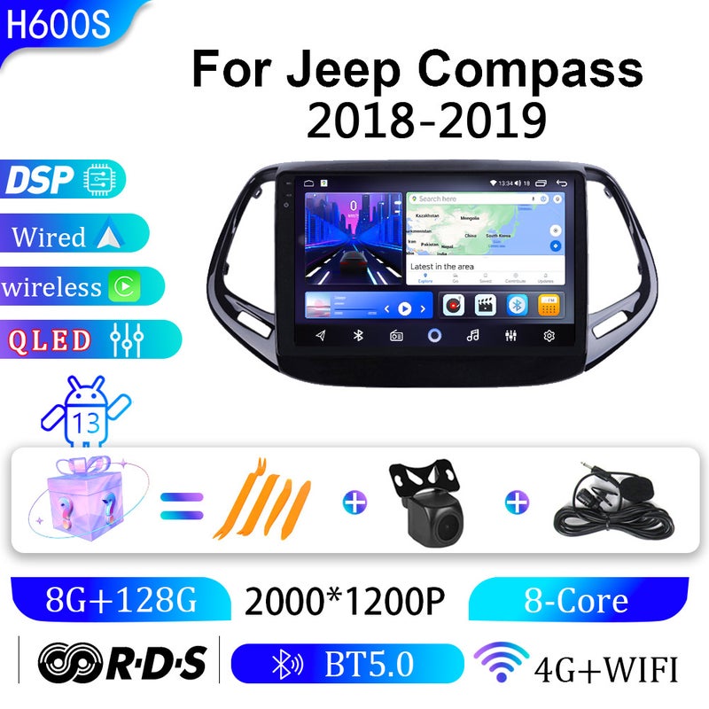 Suitable For Jeep 18-19 Compass Models, Car Dvd Navigation, Android Large Screen Central Control Screen Navigation All-In-One Machine Gps - Image 4