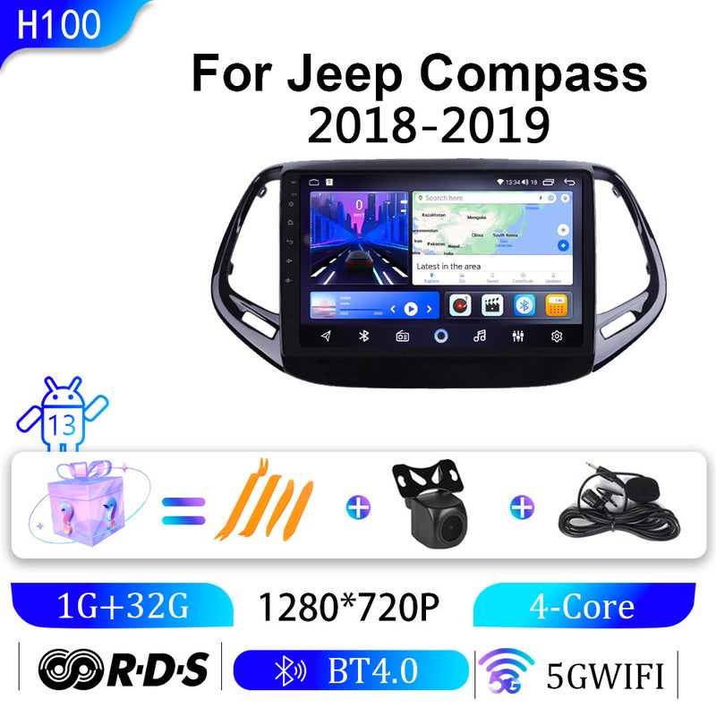 Suitable For Jeep 18-19 Compass Models, Car Dvd Navigation, Android Large Screen Central Control Screen Navigation All-In-One Machine Gps - Image 1