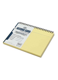 FIS FIS Ruled Record Card 180 Gsm 8X5 Inch Double Loop Spiral 50 Sheets Yellow -FSIC85-180SPYL  - Image 1