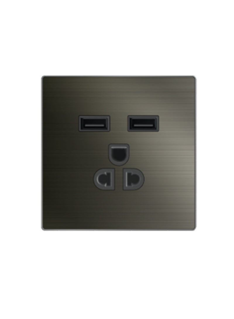 Foreign trade socket (double USB + American standard flat three-pin socket) 