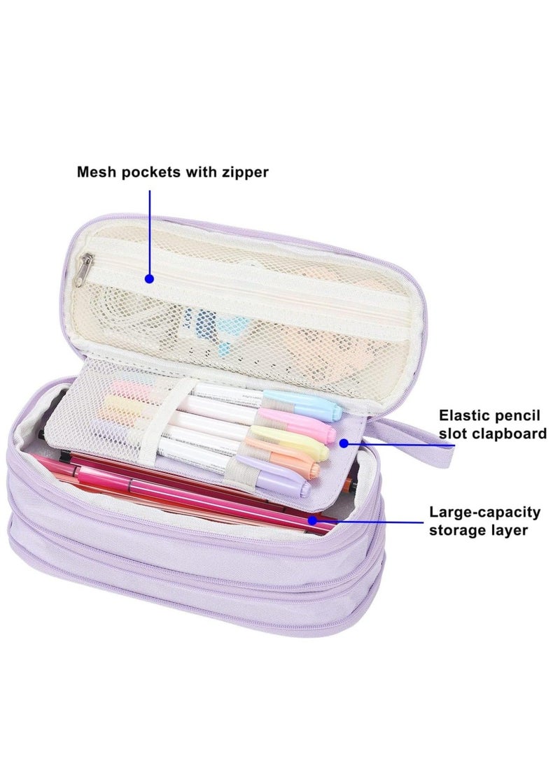 واي آند دي Pencil Case, Big Capacity Organizer for Girls Kids Adults Women Zipper Pouch Aesthetic Large Pen Case with Handle School Office - Image 2
