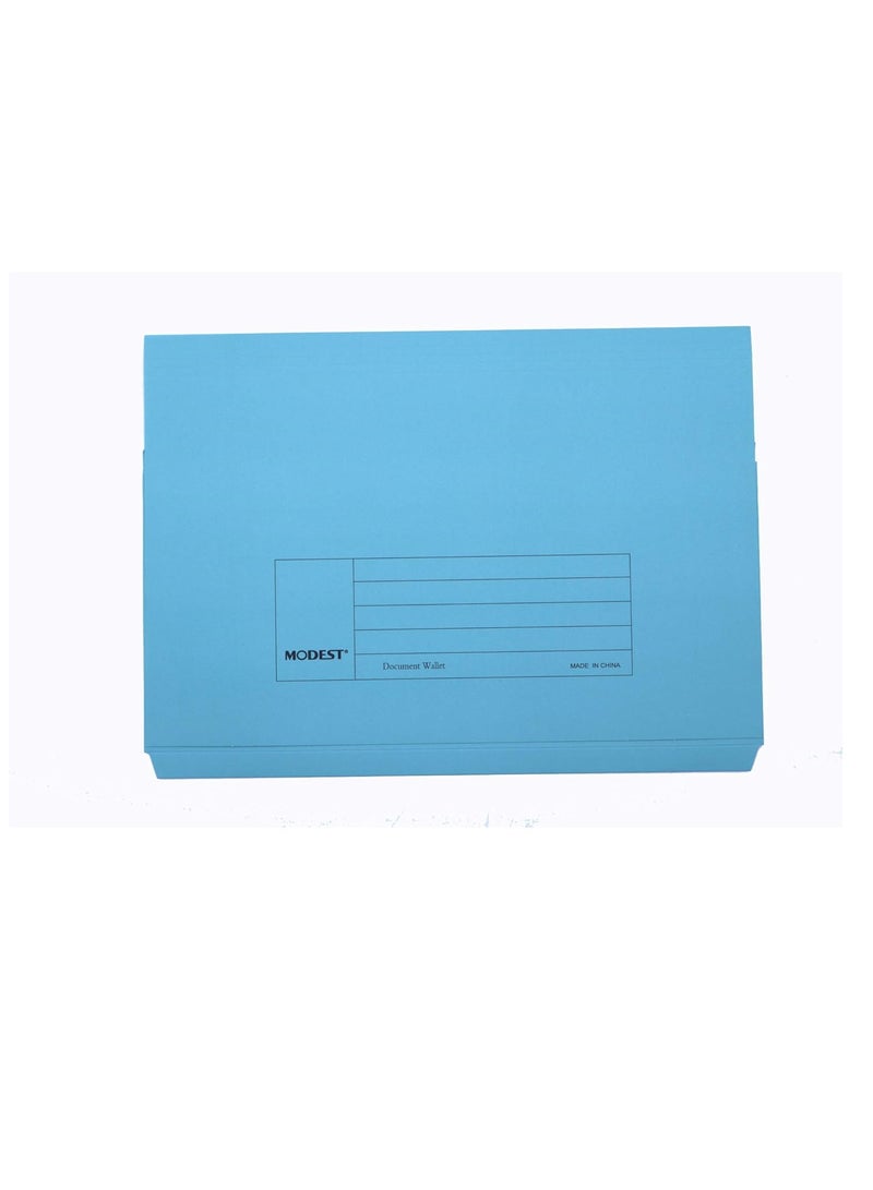 MODEST DOCUMENT WALLET FOLDER FULL FLAP/COVER F4 300GSM BLUE MS329-5 5 PCS - Image 1