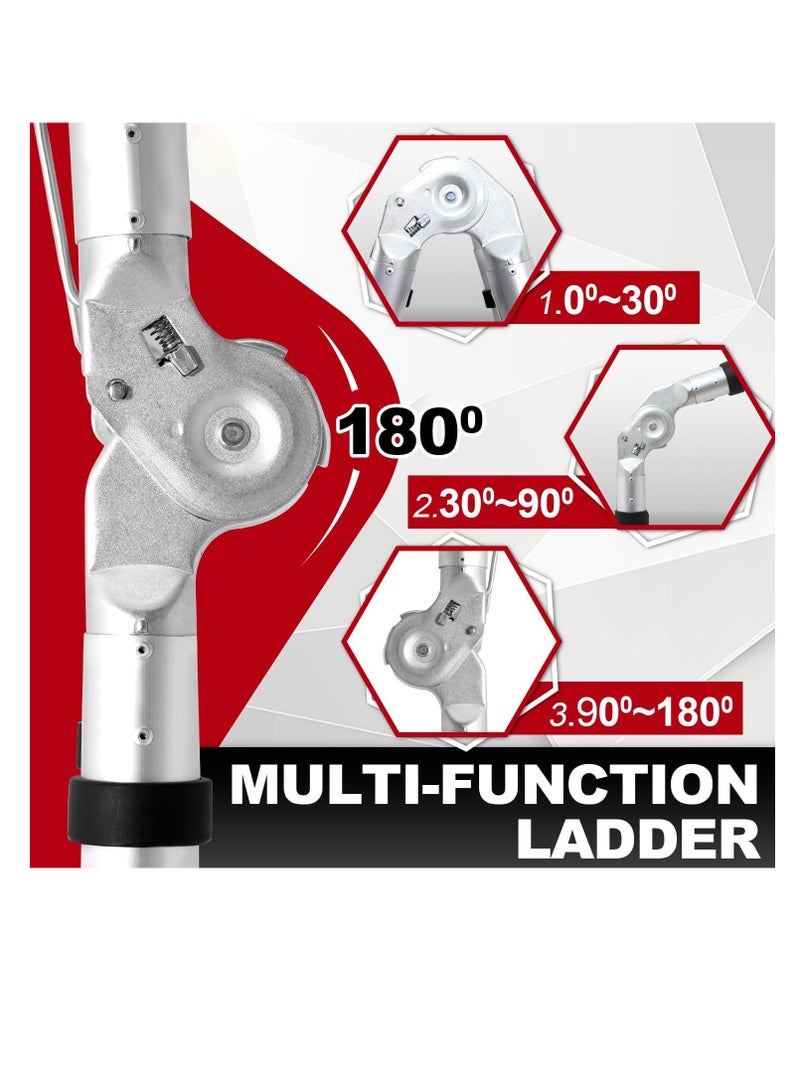 Aluminum Telescopic Rod Folding Ladder, Non-slip Aluminum Ladder, Multi-function Ladder, 5m Extendable Ladder with 150kg Load Capacity - Image 5