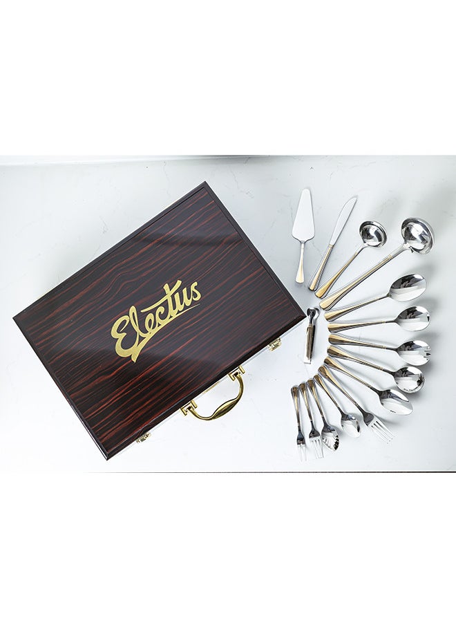 Electus 72-Piece Stainless Steel Cutlery Set Silver/Gold, Service for 12  - Image 2