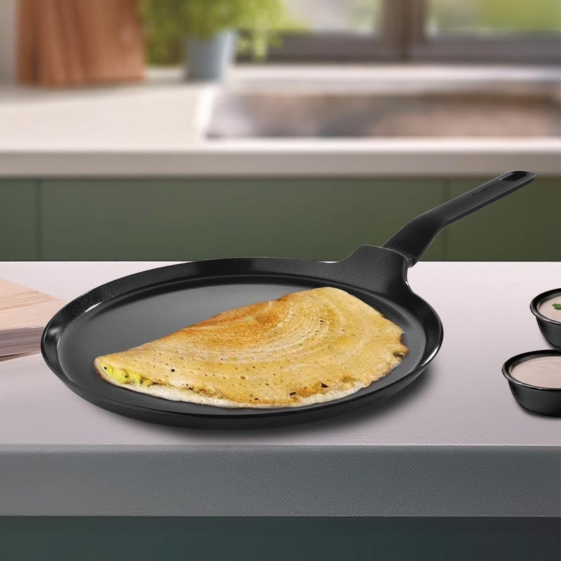 Berghoff Berghoff 26 cm Recycled Aluminum Non-Stick Cooking Tawa | CeraGreen Ceramic Coating | PTFE, PFAS Free | Induction, Dishwasher Ready | Black | 5 Yr Warranty  - Image 4