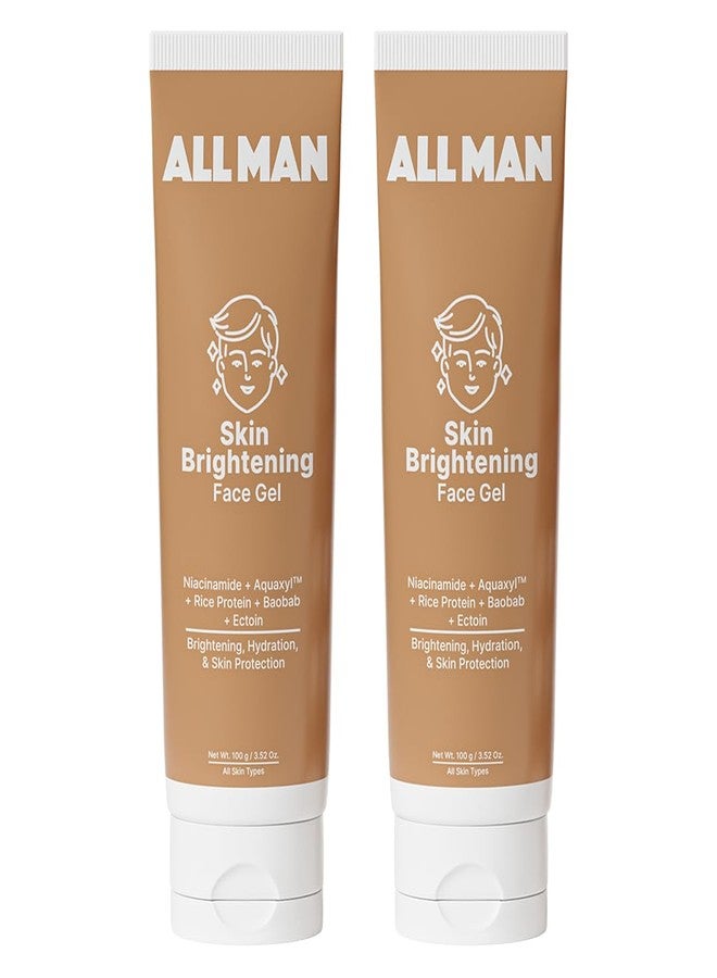 Allman ALL MAN Skin Brightening Face Gel, Brightens & Even Skin tone, Reduce Dark Spots & Hyperpigmentation, Long-Lasting Hydration with Aquaxyl, Ectoin & Hydrolyzed Rice Protein | Pack of 2 | 200g - Image 1