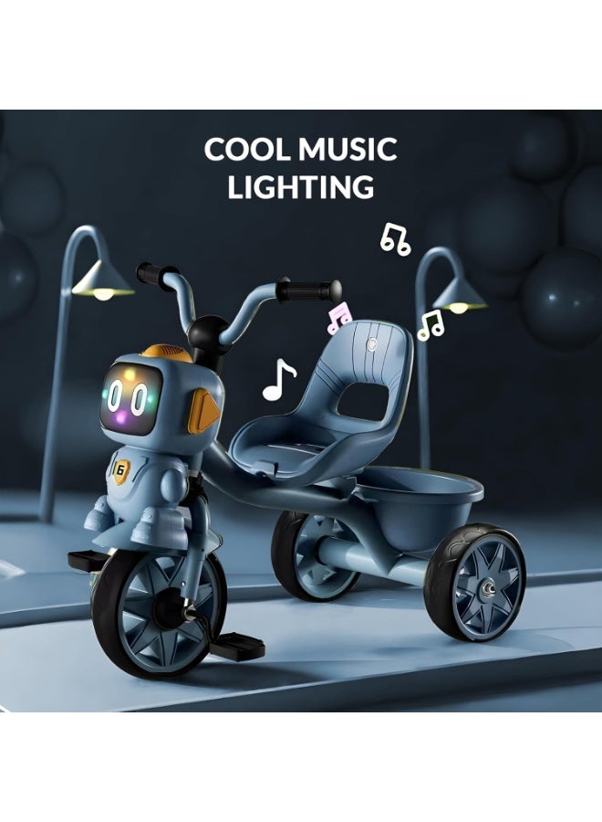 DubaiGallery Toddler Toys Tricycle for Kids 2-5 Years - Balance Bike with Light & Music, Strong Steel Frame, Kids Tricycle with 3 Wheels & Back Storage Basket - Perfect Ride-On Toy for Boys & Girls  - Image 3