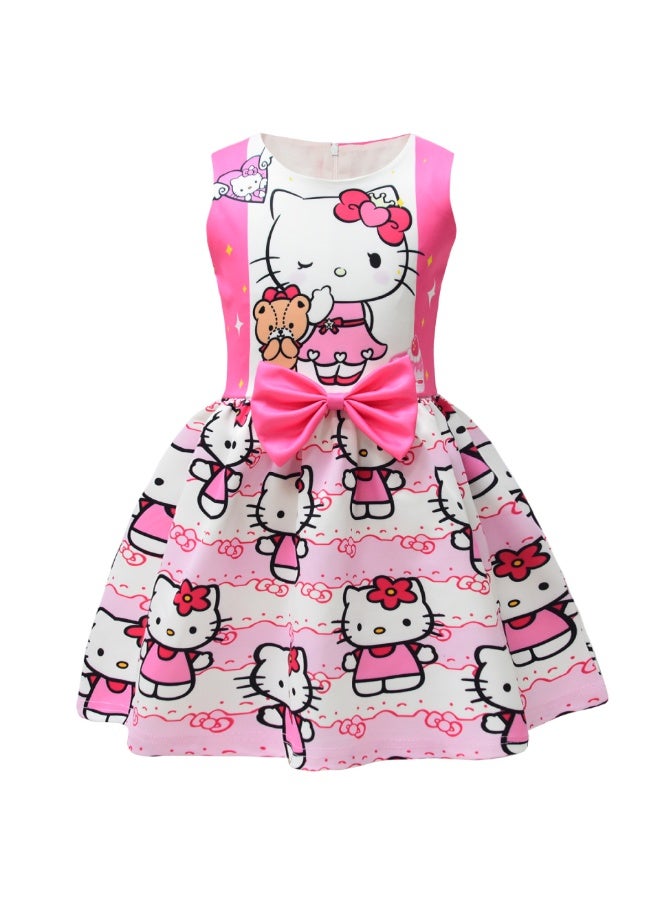 عام مرحبا كيتي الفتيات اللباس القوس اللباس تنورة هدية للعائلة والأصدقاء - Image 1