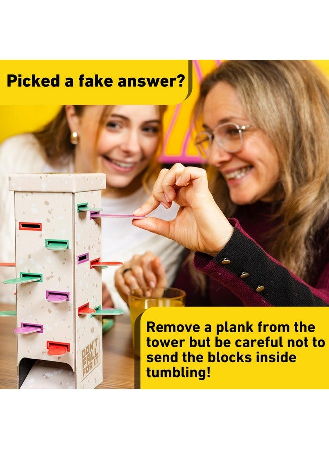 BIG POTATO Don’t Fall for It! Family Board Game - Team Party Game of Real vs Fake Answers - Avoid The Tower Drop, Remove Planks Carefully, and Dodge 11 Blocks to Win - Ages 10+ - Image 3