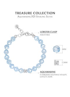 AWNL Women Bracelet with Aquamarine Gemstone Gift for Wife Girlfriend Mother  - Image 3