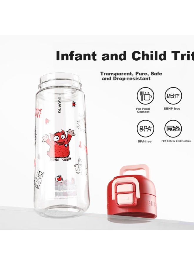 Tomimitsu Fuguang Children's Water Bottle, Tritan Student Straw Cup, Portable, For Boys And Girls, Summer, Heat-resistant, Shatterproof Plastic Cup, 468ml - Image 3