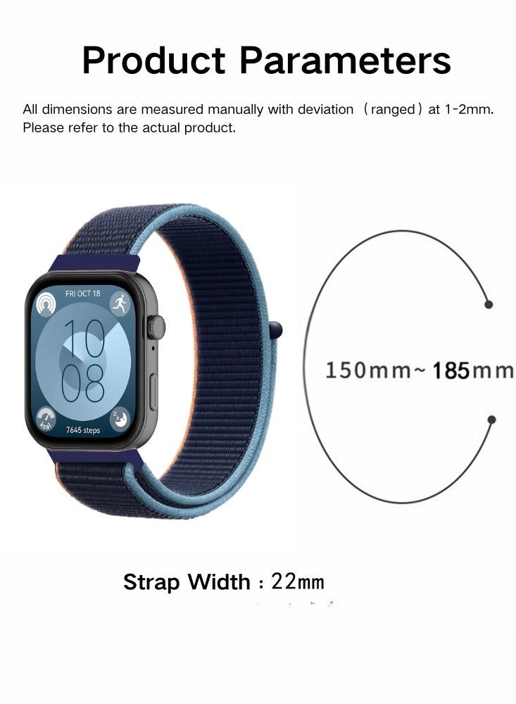 دوغي حزام حلقة نايلون بالفيلكرو متوافق مع ساعة Huawei Watch Fit 3 - Image 2