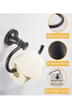 MIXDE Oil Rubbed Bronze Toilet Tissue Paper Holder Oil Rubbed Bronze Bathroom Accessories Toilet roll Paper Hanger, Wall Mounted, Rustproof  - Image 2