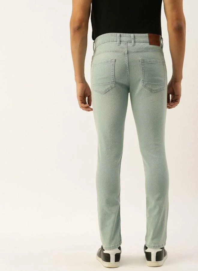 ذا انديان كراج كو Men Slim Fit Solid Low-Rise Stretchable Jeans