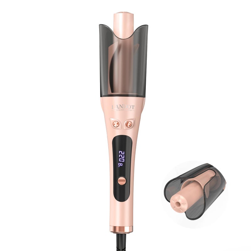 LANDOT Automatic Rotating Curling Iron 1-inch - LANDOT 2-Way Anti-Tangle Self Curling Wand, Effortless Curls for Special Occasions, Dates & Vacations, Fast Heat-Up Ceramic Barrel for Gorgeous Styles - Image 1