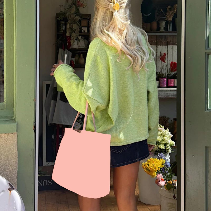Yuemengxuan Women Knitted Cardigan Sweaters Long Sleeve Button Down Loose Knitwear Tops Y2k Vintage Jumper Knit Shirt (Light Green #A, M) - Image 5