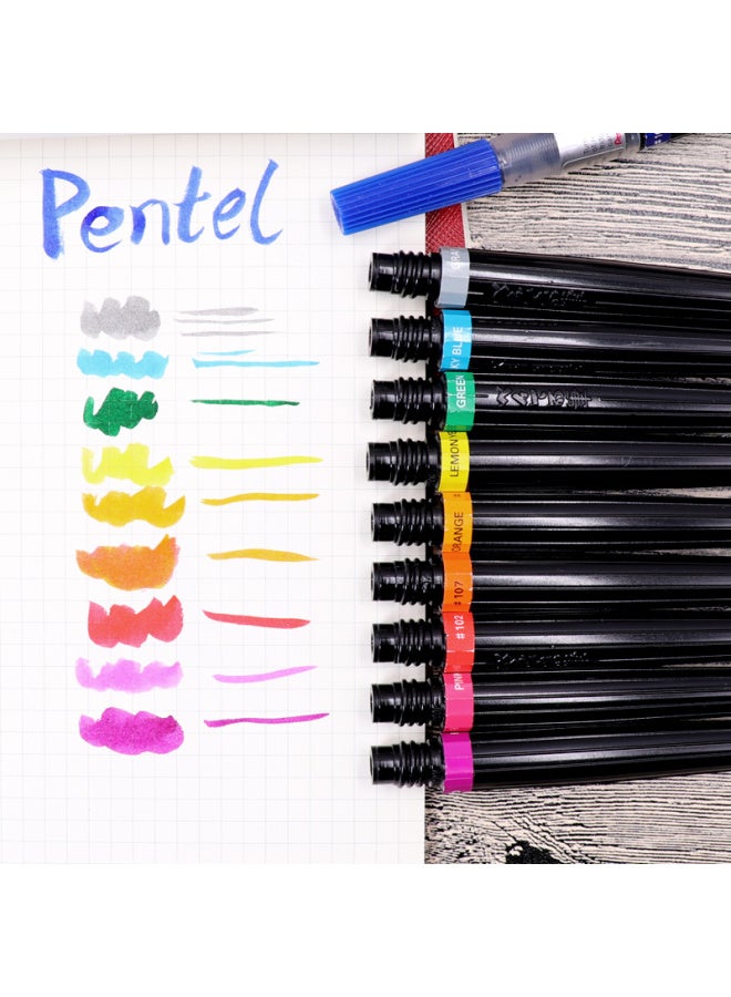 Pentel Colored Scientific Brush Pen, Chinese-Style Calligraphy And Painting Soft Brush Pen (Suitable For Xgfl), Brush Refill, Fr-109X, Pink - Image 3