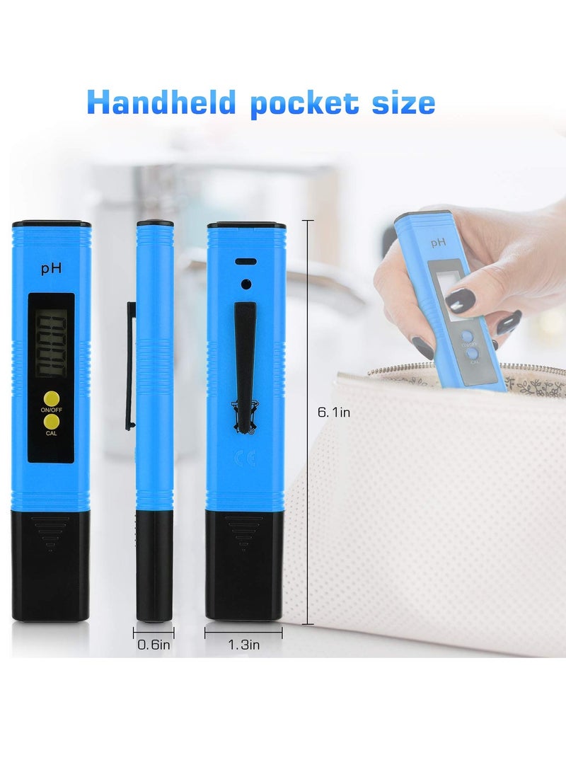 كيلا قلم قياس درجة الحموضة الرقمي لقياس درجة الحموضة في المياه المائية بدقة عالية 0.01 بحجم الجيب مع نطاق قياس درجة الحموضة من 0 إلى 14 للاستخدام المنزلي والشرب وحمام السباحة والحوض المائي - Image 2