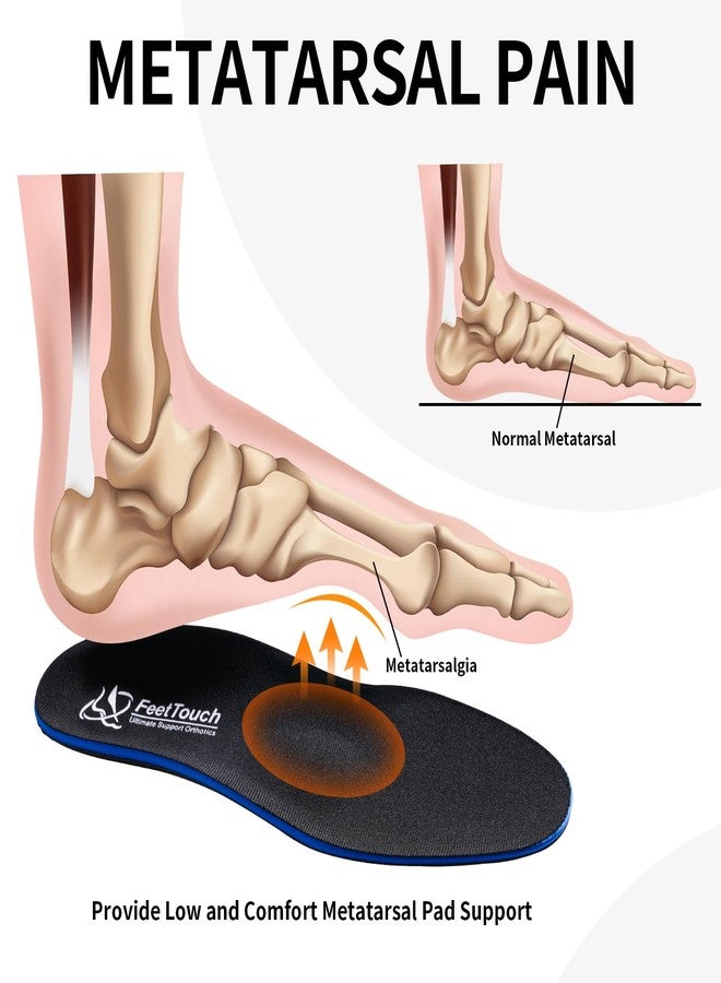 FEETTOUCH نعال داخلية داعمة لقوس القدم العالي من فيت تاتش، مزودة بوسادة مشطية منخفضة، لعلاج التهاب اللفافة الأخمصية. نعال داخلية متينة من ألياف الكربون والبولي يوريثان، تخفف آلام القدم مع تقوس معتدل ووسادة كعب ناعمة من مادة بورون. - Image 5