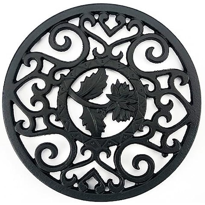 Tealand Heat Resistant Cast Iron Trivet Circle Pad For Teapots Hotpots Pans Casserole Dishes 133Cm Black - Image 2