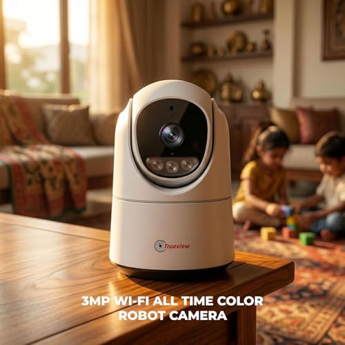 Trueview 3MP WiFi Robot Security Camera | 360° Pan Tilt | All-Time Color Night Vision | AI Auto Tracking & 2-Way Audio | Alexa Compatible | Supports 256GB Memory Card | STQC Certified for Privacy - Image 2