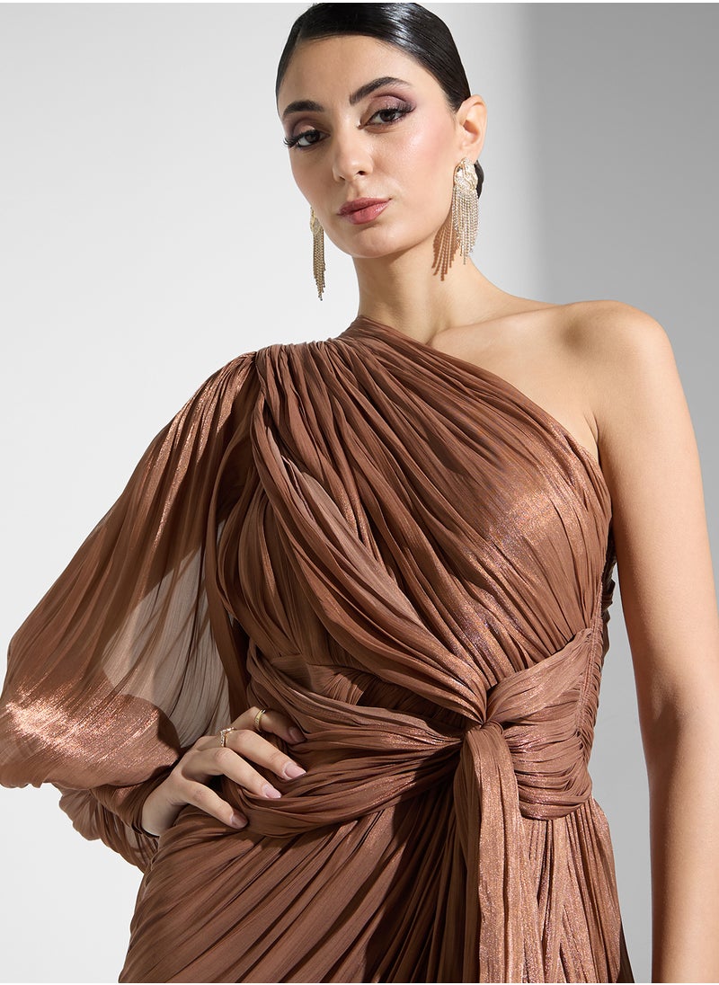 Namshi x - One Shoulder Drapped Dress - Image 1