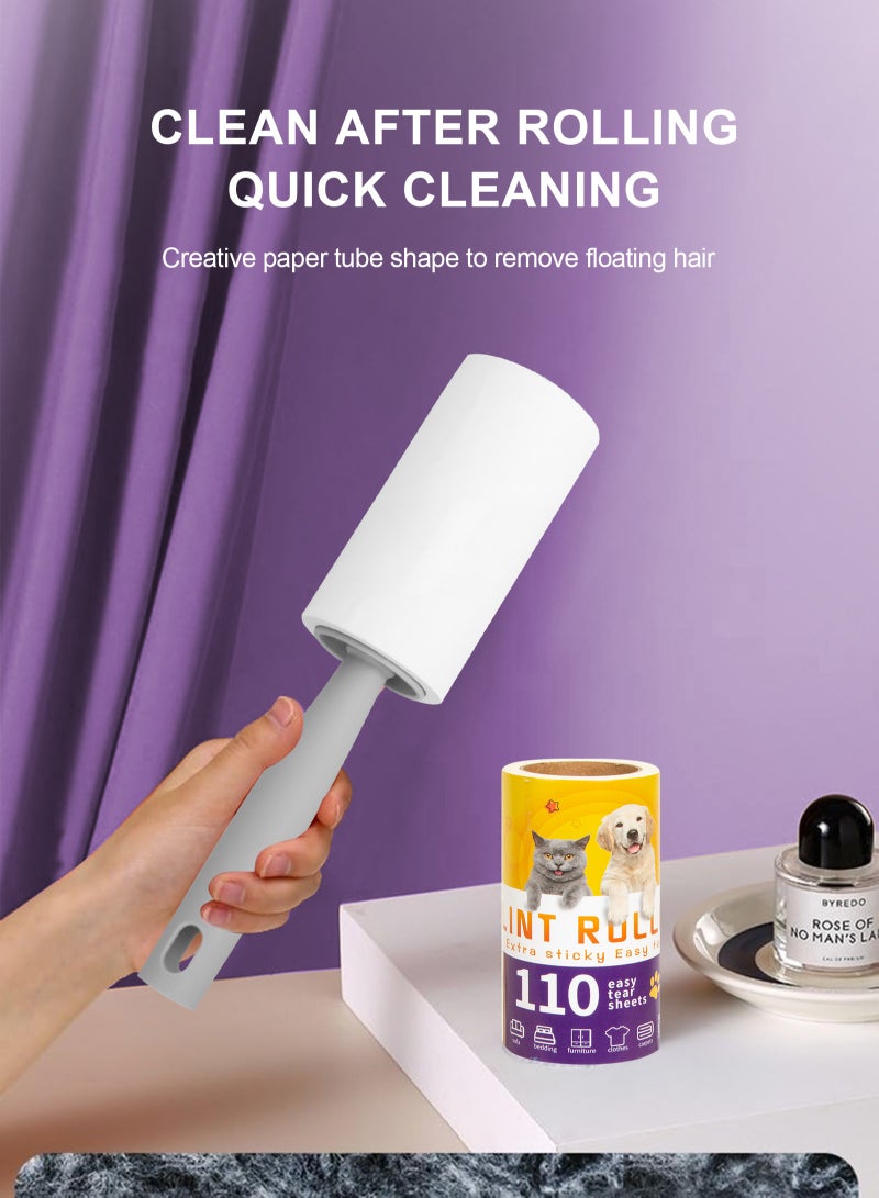 URbazaar Lint Roller (1320 sheets 2 handles) Portable & Reusable Pet Hair Fluff Brush Pet Hair Remover Kit, Sticky Roller with 12 Refills for Furniture Bedding Clothing - Image 3