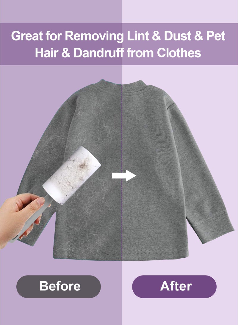 URbazaar Lint Roller (1320 sheets 2 handles) Portable & Reusable Pet Hair Fluff Brush Pet Hair Remover Kit, Sticky Roller with 12 Refills for Furniture Bedding Clothing - Image 4