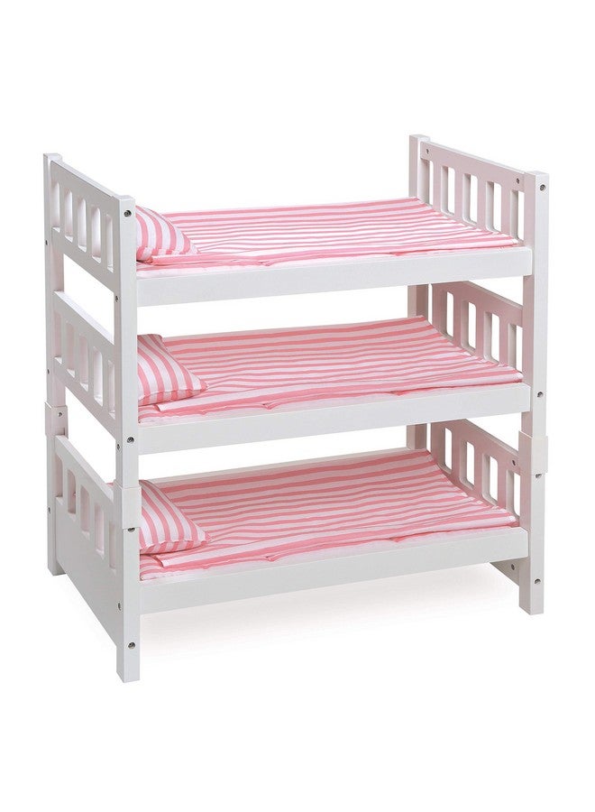 Badger Basket Toy 123 Convertible Doll Bunk Bed With Storage Baskets And Personalizatin Kit For 20 Inch Dolls Pink Stripe - Image 1