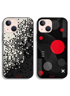 Two Cases For Apple iPhone 13 mini Protective Covers Digital Shape Pattern