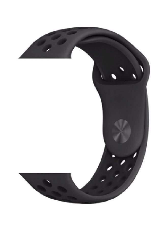 vesus - Apple Watch 42mm/44mm/45mm Nike Design Silicone Band Black - Image 1