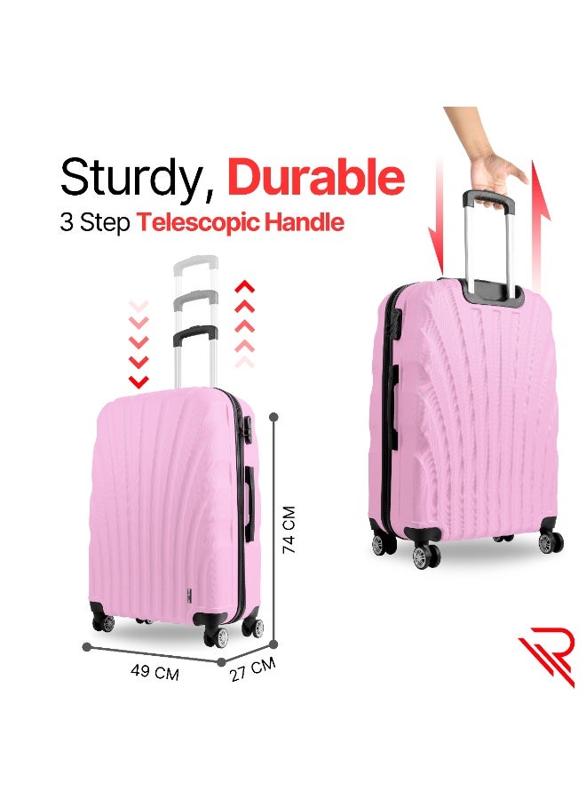 Reflection ABS Carry On Suitcase Airline Approved, Lightweight 28 Inch  Luggage- 360° Silent Wheels, ABS Hard Luggage Trolley, Spinner Wheels, Travel Luggage  (28-Inch , Pink) - Image 5