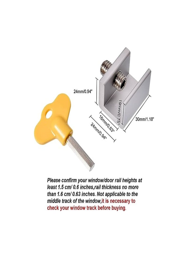 Home Clearance Sale - Home Clearance Sale Sliding Window Locks Adjustable Security Window Lock Window Stoppers Aluminum with Key Childproof Safety Window Lock Clamps for Vertical Horizontal Slide Door Windows(8 Sets) - Image 1