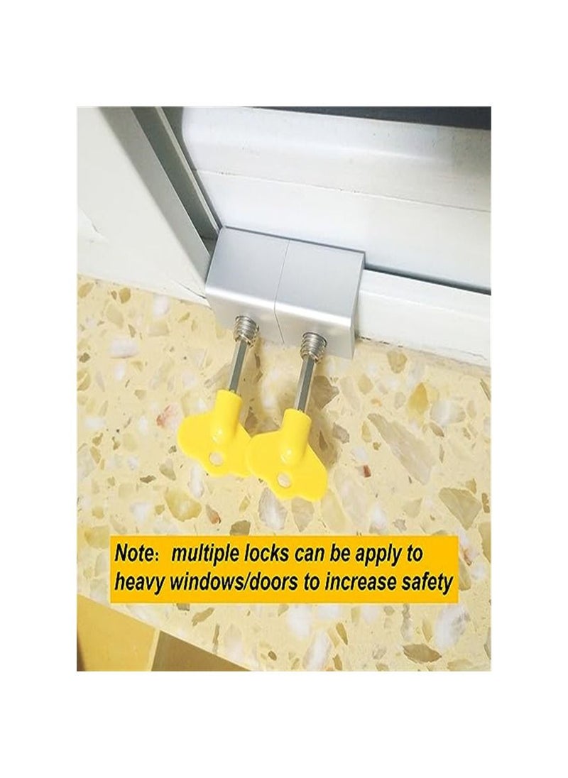 Home Clearance Sale - Home Clearance Sale Sliding Window Locks Adjustable Security Window Lock Window Stoppers Aluminum with Key Childproof Safety Window Lock Clamps for Vertical Horizontal Slide Door Windows(8 Sets) - Image 1