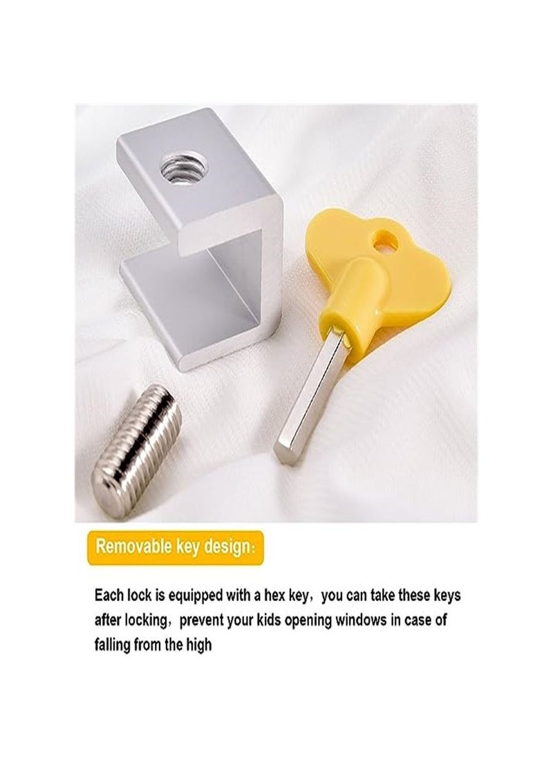 Home Clearance Sale - Home Clearance Sale Sliding Window Locks Adjustable Security Window Lock Window Stoppers Aluminum with Key Childproof Safety Window Lock Clamps for Vertical Horizontal Slide Door Windows(8 Sets) - Image 1
