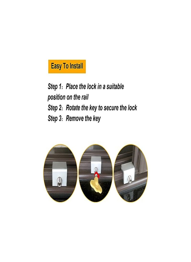Home Clearance Sale - Home Clearance Sale Sliding Window Locks Adjustable Security Window Lock Window Stoppers Aluminum with Key Childproof Safety Window Lock Clamps for Vertical Horizontal Slide Door Windows(8 Sets) - Image 1
