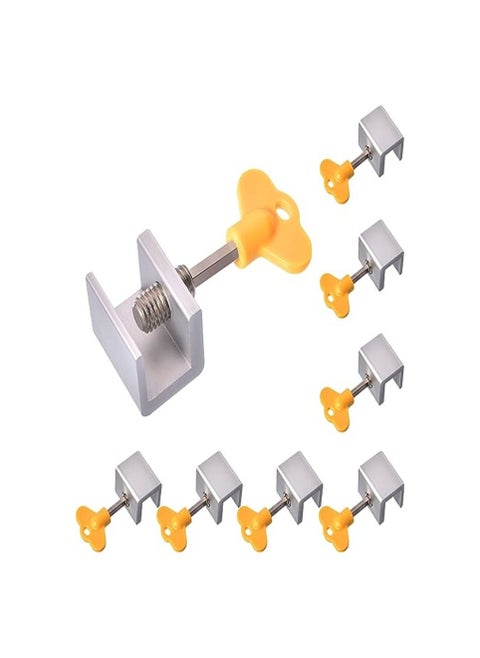 Home Clearance Sale Sliding Window Locks Adjustable Security Window Lock Window Stoppers Aluminum with Key Childproof Safety Window Lock Clamps for Vertical Horizontal Slide Door Windows(8 Sets)
