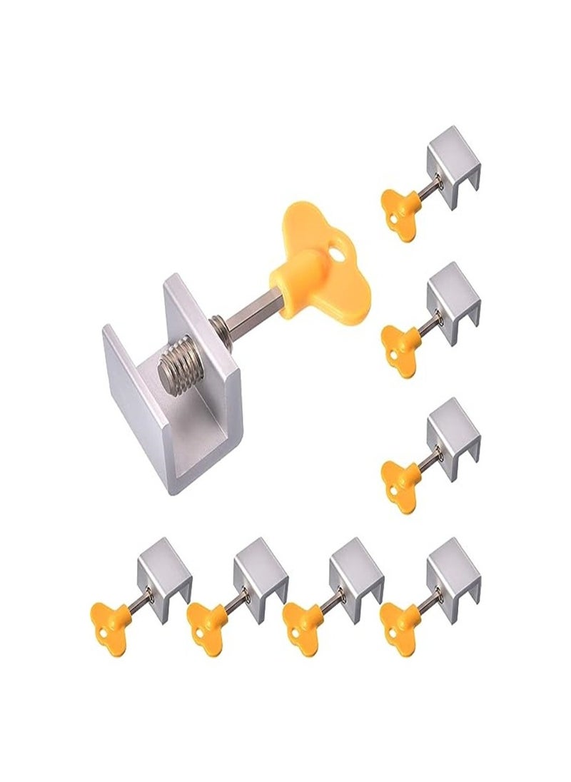 Home Clearance Sale - Home Clearance Sale Sliding Window Locks Adjustable Security Window Lock Window Stoppers Aluminum with Key Childproof Safety Window Lock Clamps for Vertical Horizontal Slide Door Windows(8 Sets) - Image 1
