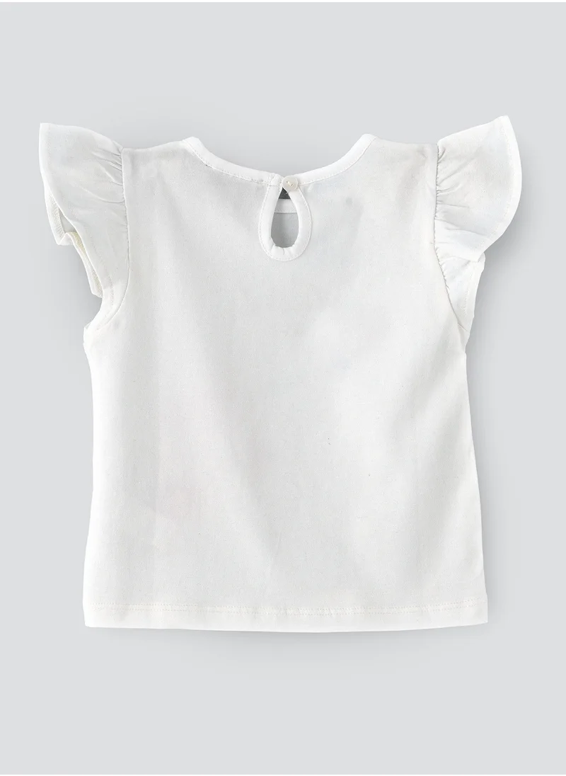 جيلين Knit T-Shirt Round Neck Print At Front
