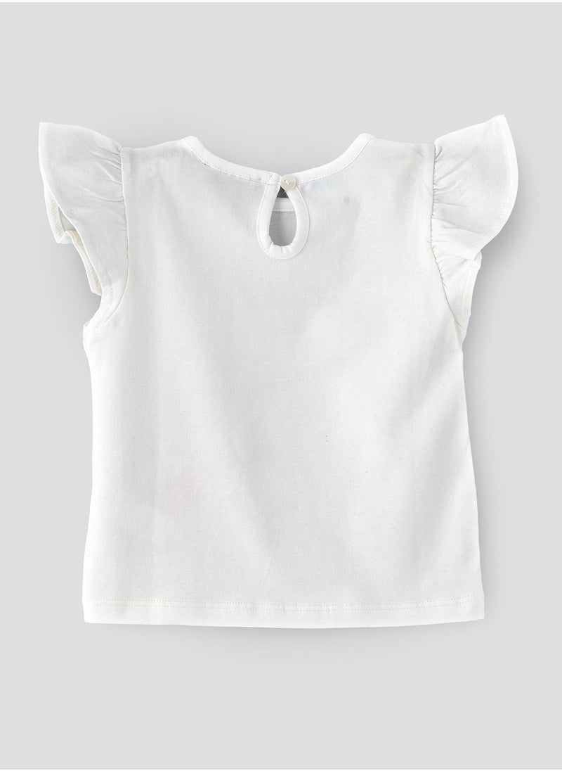Jelliene Knit T-Shirt Round Neck Print At Front  - Image 2