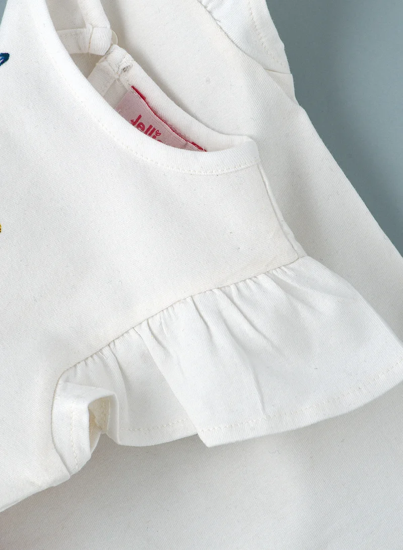 Jelliene Knit T-Shirt Round Neck Print At Front