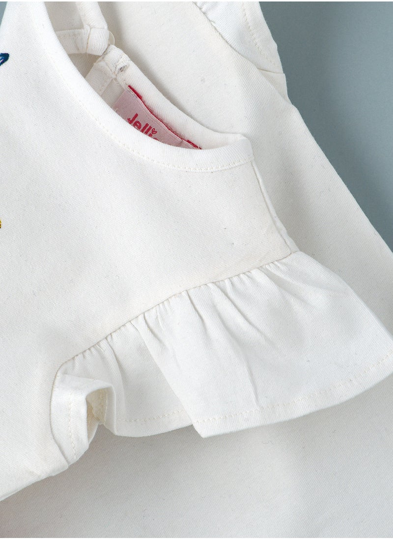 Jelliene Knit T-Shirt Round Neck Print At Front  - Image 4