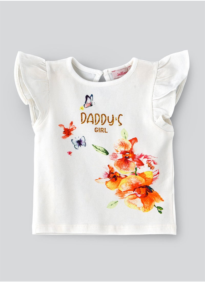 Jelliene Knit T-Shirt Round Neck Print At Front  - Image 1
