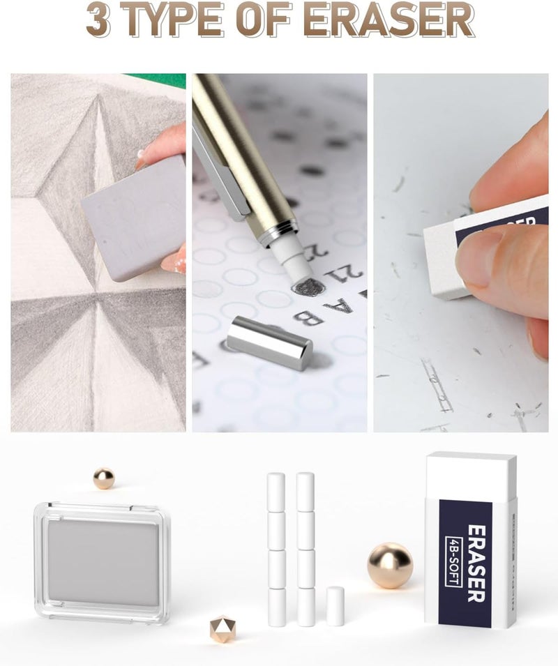 Nicpro 35-Piece Art Mechanical Pencil Set with 20 Lead Refills and Storage Case - Image 5