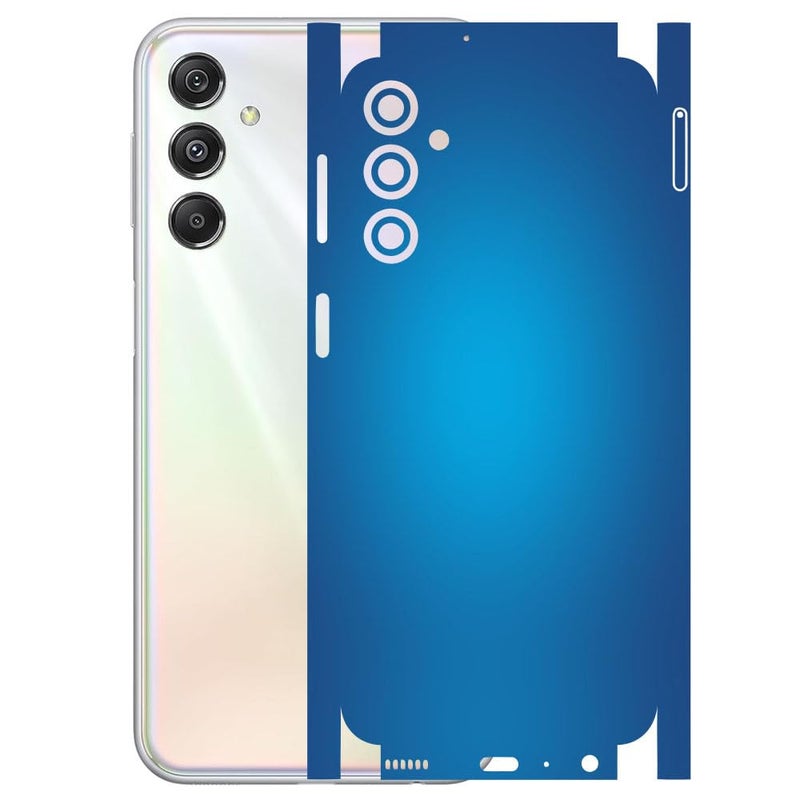 - Compatible for Samsung Galaxy M34 (5G) - Mobile Back Skin Sticker - Lamination - Film Wrap (Coverage - Back+Camera+Sides) (Design - Aqua Blue)