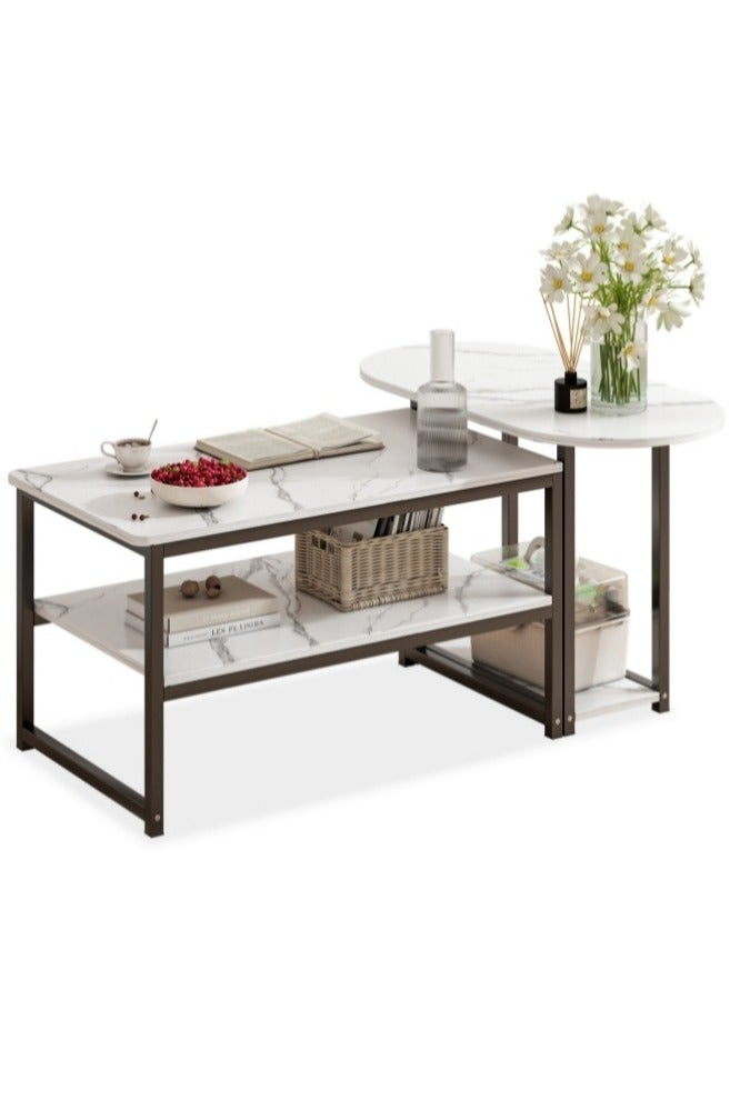 ADEBOLA Coffee Table with Open Storage Shelf,Soaf Side Table,Modern Living Room Center Table for Living Room Home - Image 1