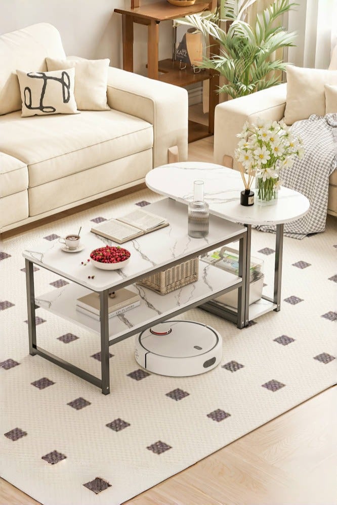 ADEBOLA Coffee Table with Open Storage Shelf,Soaf Side Table,Modern Living Room Center Table for Living Room Home - Image 2